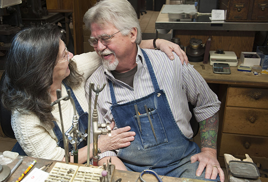 George and Melinda Wise in their Station Avenue workshop